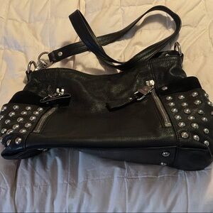 B. Makowsky Black Studded Shoulder Bag